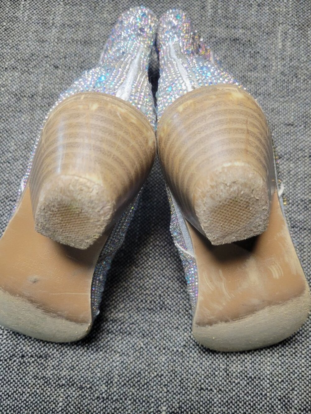 Badgley Mischka Girls Crystal Rhinestone Western Cowboy Boots Silver Size 4 - Picture 16 of 16